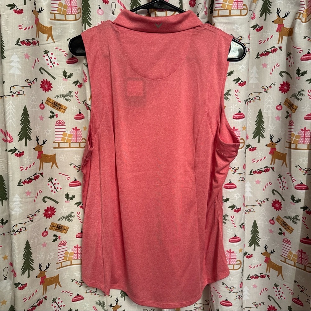 Callaway Woman’s Pink Collard Tank Top NWT - Picture 2 of 6